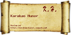 Karakas Hunor névjegykártya